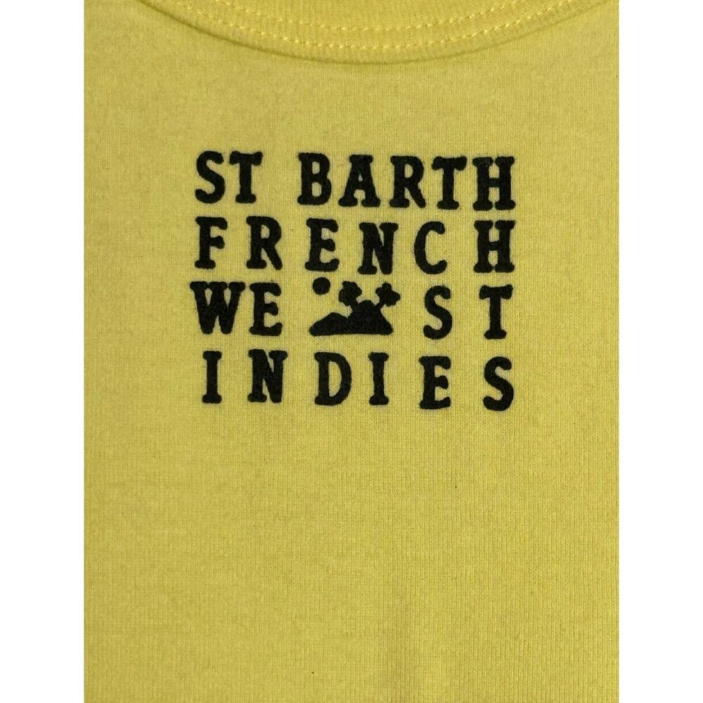 Y2K Barth French West Indies Yellow Tank 2000s American Apparel OS 100% Cotton - Picture 3 of 13